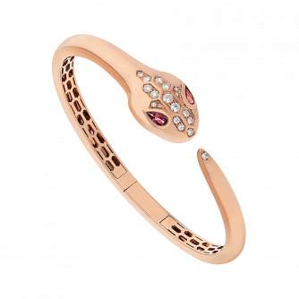 Браслет Serpenti из 18-каратного розового золота с глазами змеи из рубеллита Браслет Serpenti из 18-каратного розового золота с глазами змеи из рубеллита